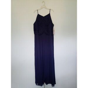 David's Bridal Reverie Womens Plus 22 Formal Dress Prom Blue Spaghetti Strap NWT
